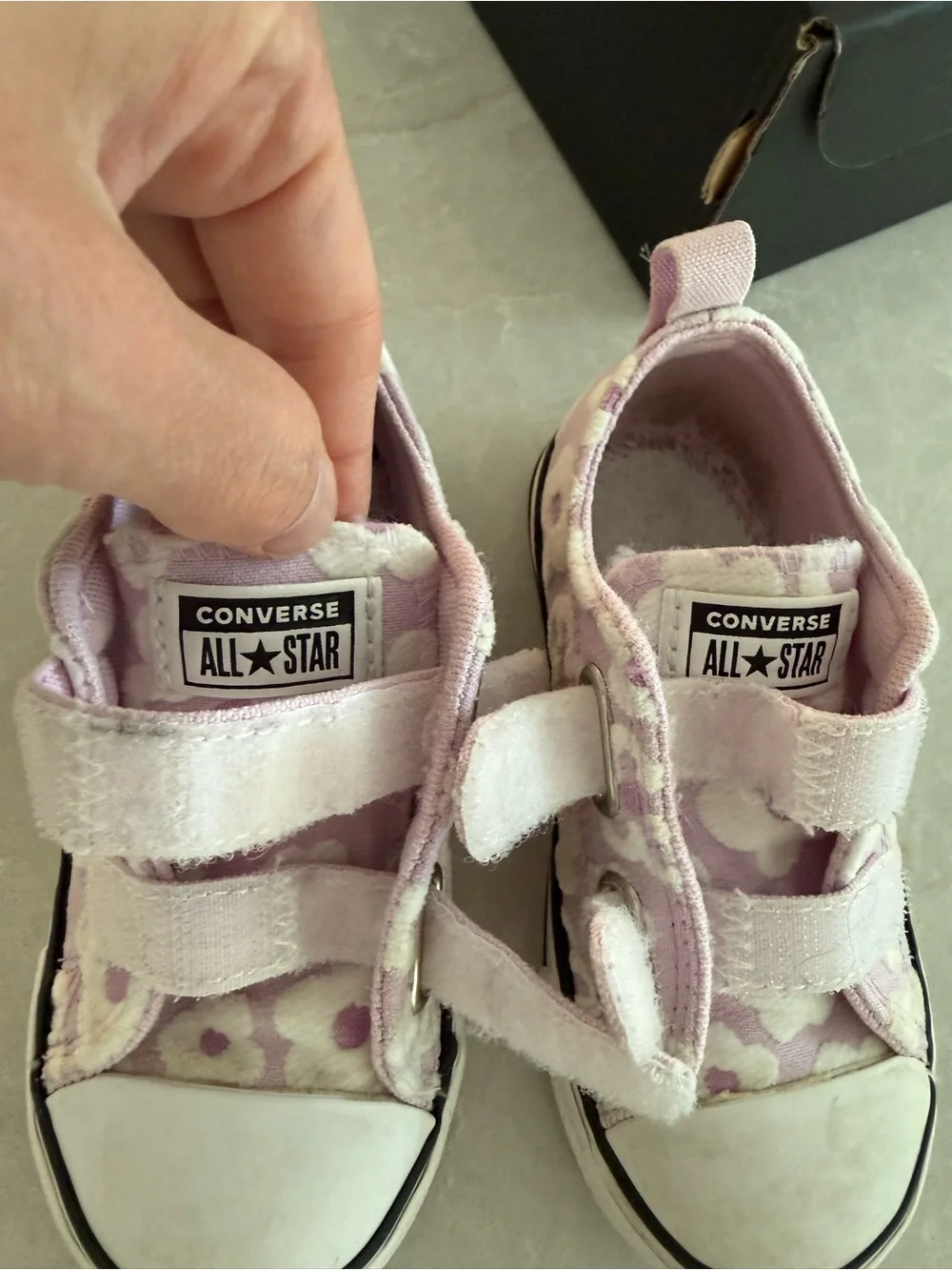 Converse Kids Pink Patterned Velcro Sneakers